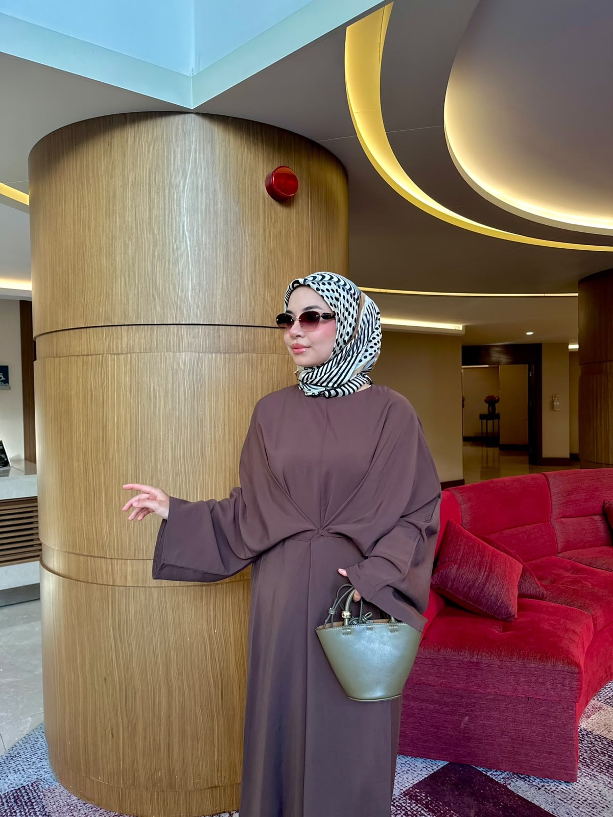 Kahve Çapraz Detay Bağlamalı Elbise - küçük görsel 3